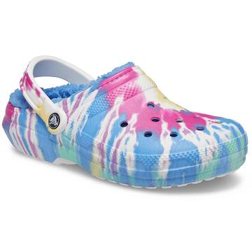 Crocs Classic Bélelt Tie-Dye Klumpa Férfi Kék | HU 0812YXFU